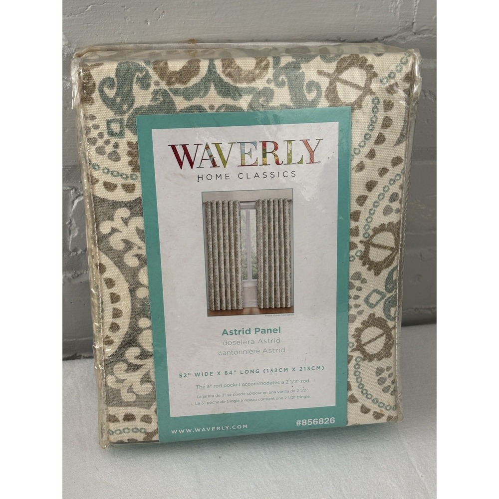 WAVERLY Window Panel ASTRID SPA Cotton Curtain Rod Pocket 856826 NWT